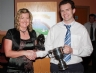 Marian Doherty presents the Dan Doherty Memorial Cup for Club Person of the Year to Michael Hardy